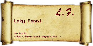 Laky Fanni névjegykártya